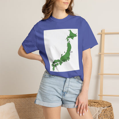 日本列島マップ Tシャツ｜主要都市入り｜Japan Map｜ユニセックス コットンTシャツ