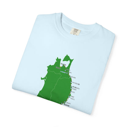 国道４５号線 仙台～青森ルートマップ Tシャツ｜ユニセックス コットンTシャツ