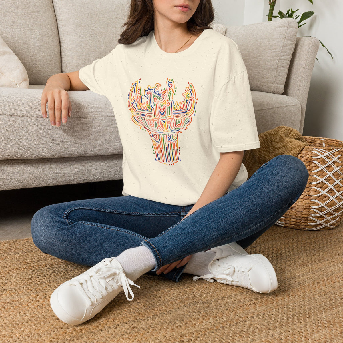 彩炎 JOMON｜カラフル火焔型土器 Tシャツ