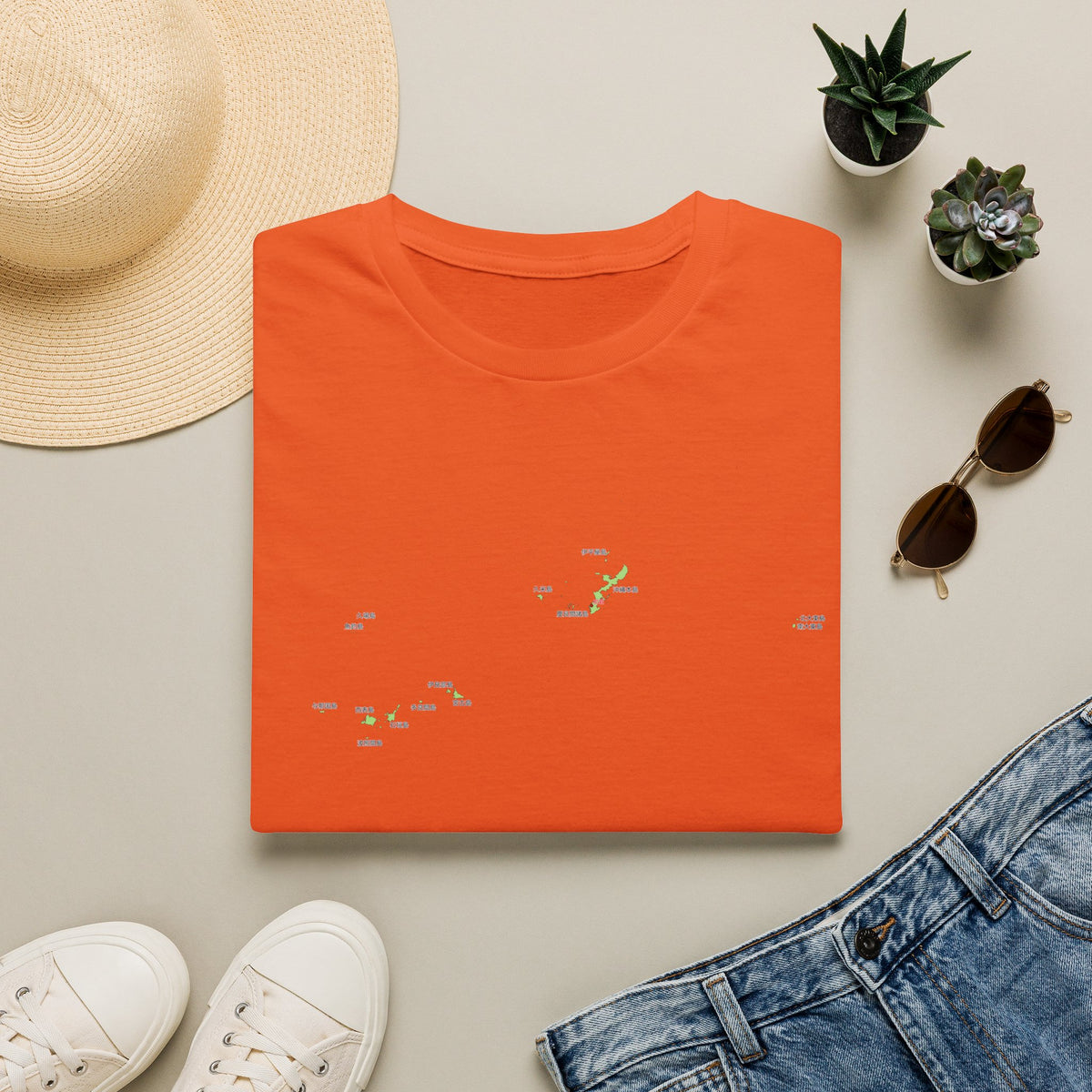 Okinawa Prefecture Map T-Shirt with Island Names & Naha | Japanese Geography Tee
