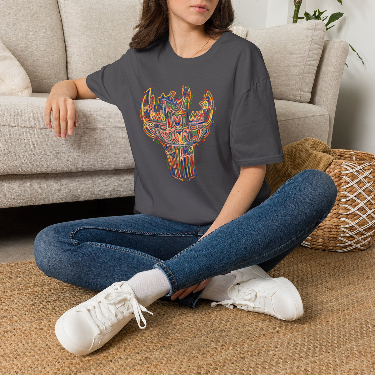 彩炎 JOMON｜カラフル火焔型土器 Tシャツ