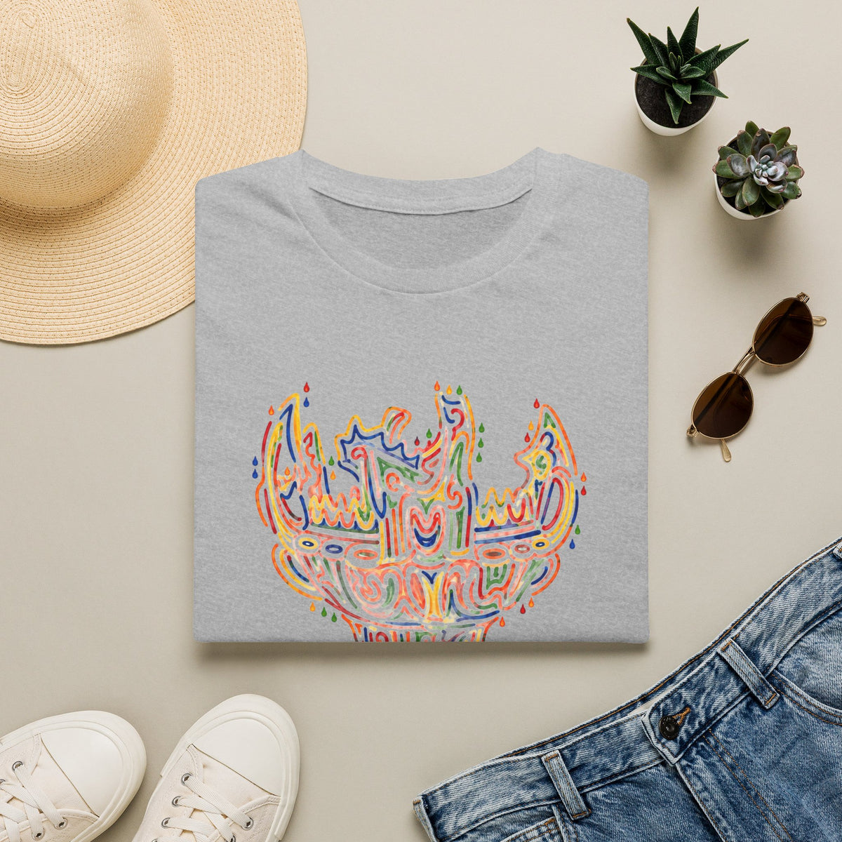 彩炎 JOMON｜カラフル火焔型土器 Tシャツ