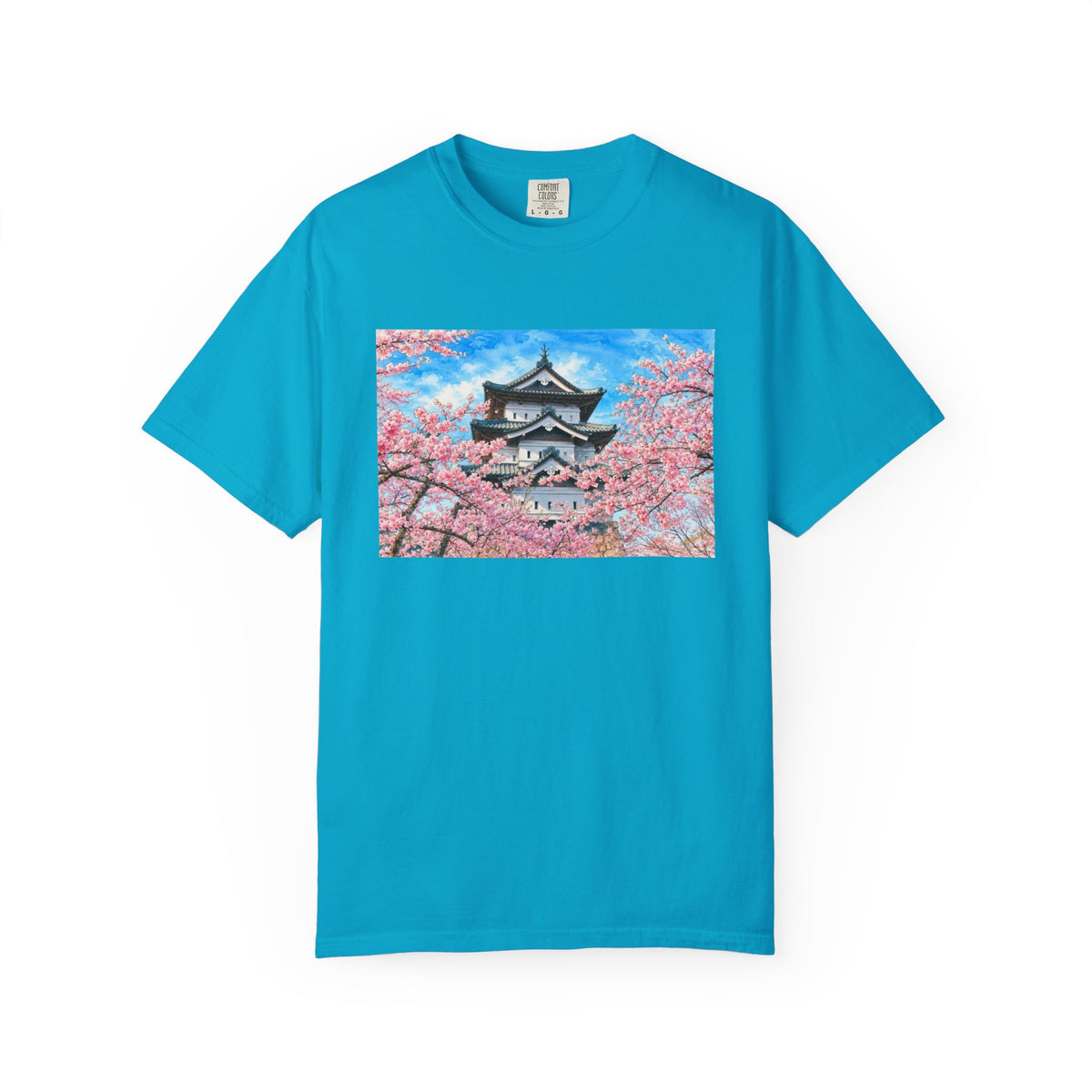 弘前城と桜 Tシャツ｜日本の春風景｜ユニセックス コットンTシャツ