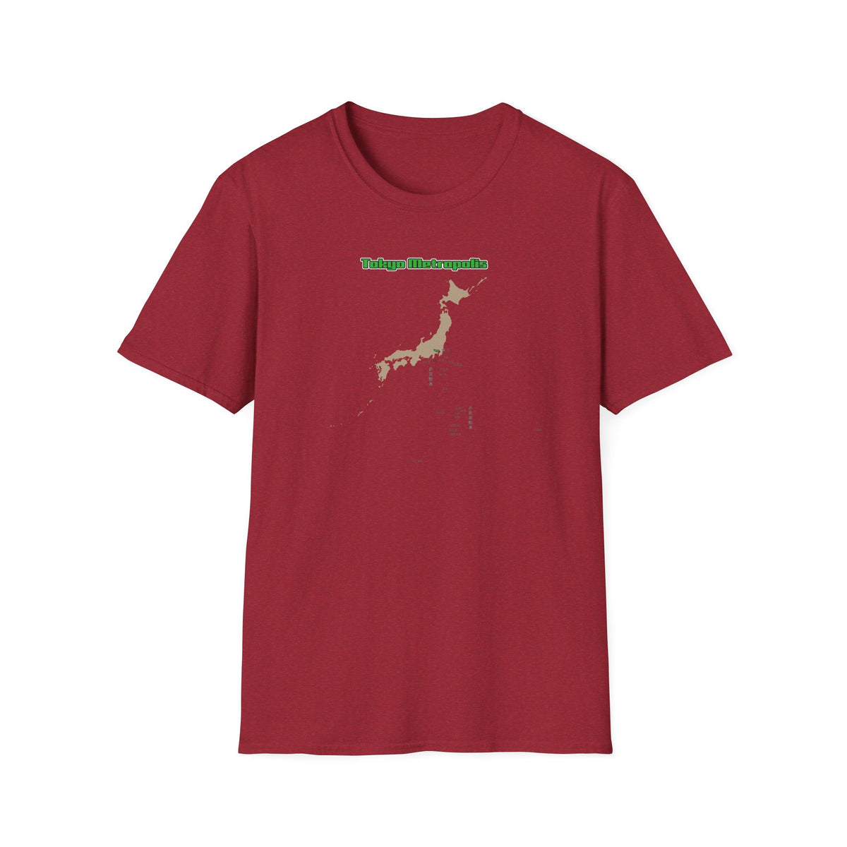 東京都 地図デザインTシャツ｜TOKYO METROPOLIS・伊豆諸島・小笠原諸島｜ユニセックス コットンTシャツ