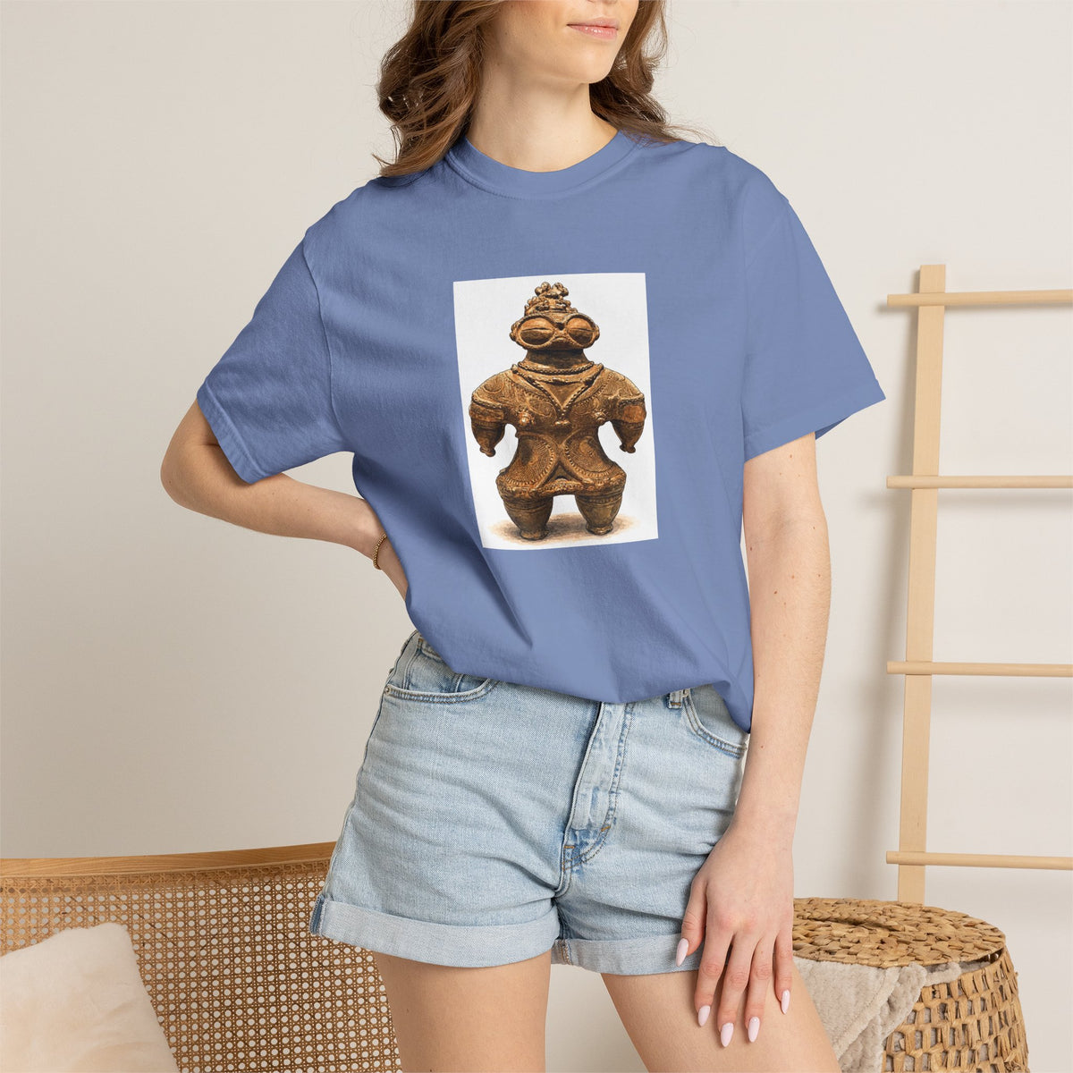 遮光器土偶 Tシャツ｜縄文文化デザイン｜ユニセックス コットンTシャツ