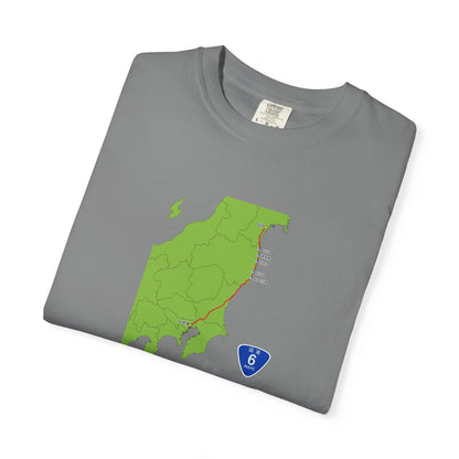 国道６号線 日本橋～仙台ルートマップ Tシャツ｜ユニセックス コットンTシャツ