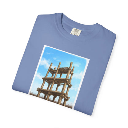 三内丸山遺跡 Tシャツ｜大型掘立柱建物｜縄文文化デザイン｜ユニセックス コットンTシャツ