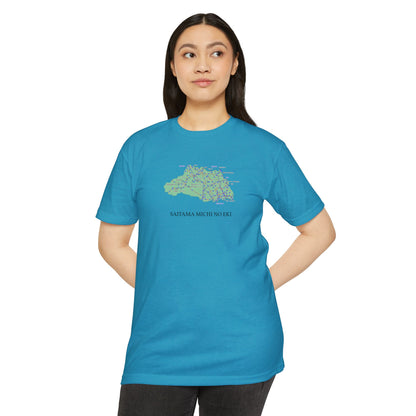 Saitama Michi no Eki Map T-Shirt | 21 Roadside Stations & Road Map