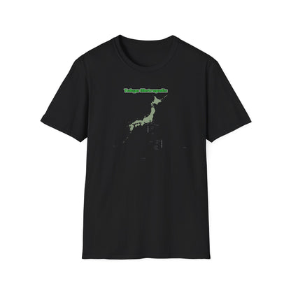 東京都 地図デザインTシャツ｜TOKYO METROPOLIS・伊豆諸島・小笠原諸島｜ユニセックス コットンTシャツ