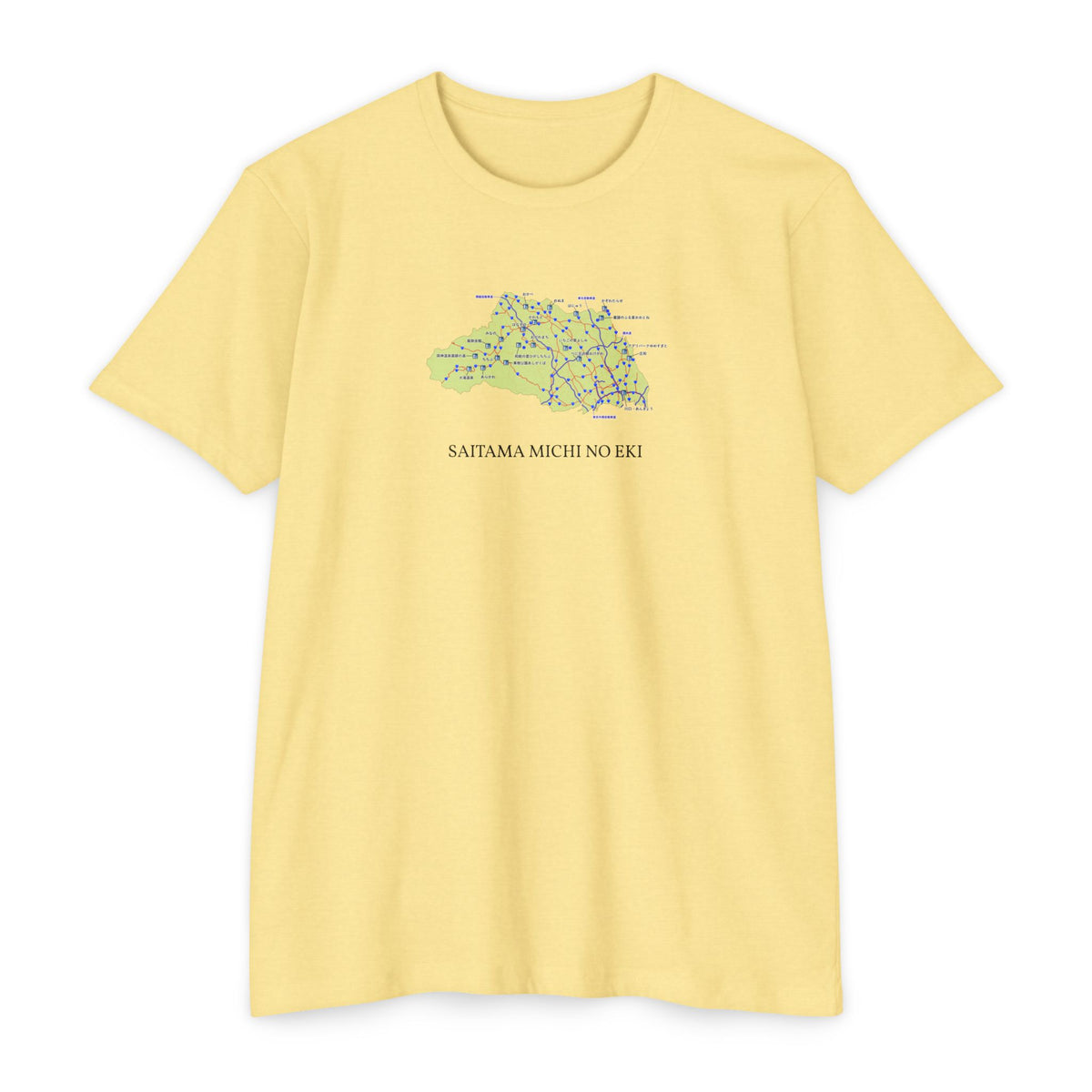 Saitama Michi no Eki Map T-Shirt | 21 Roadside Stations & Road Map
