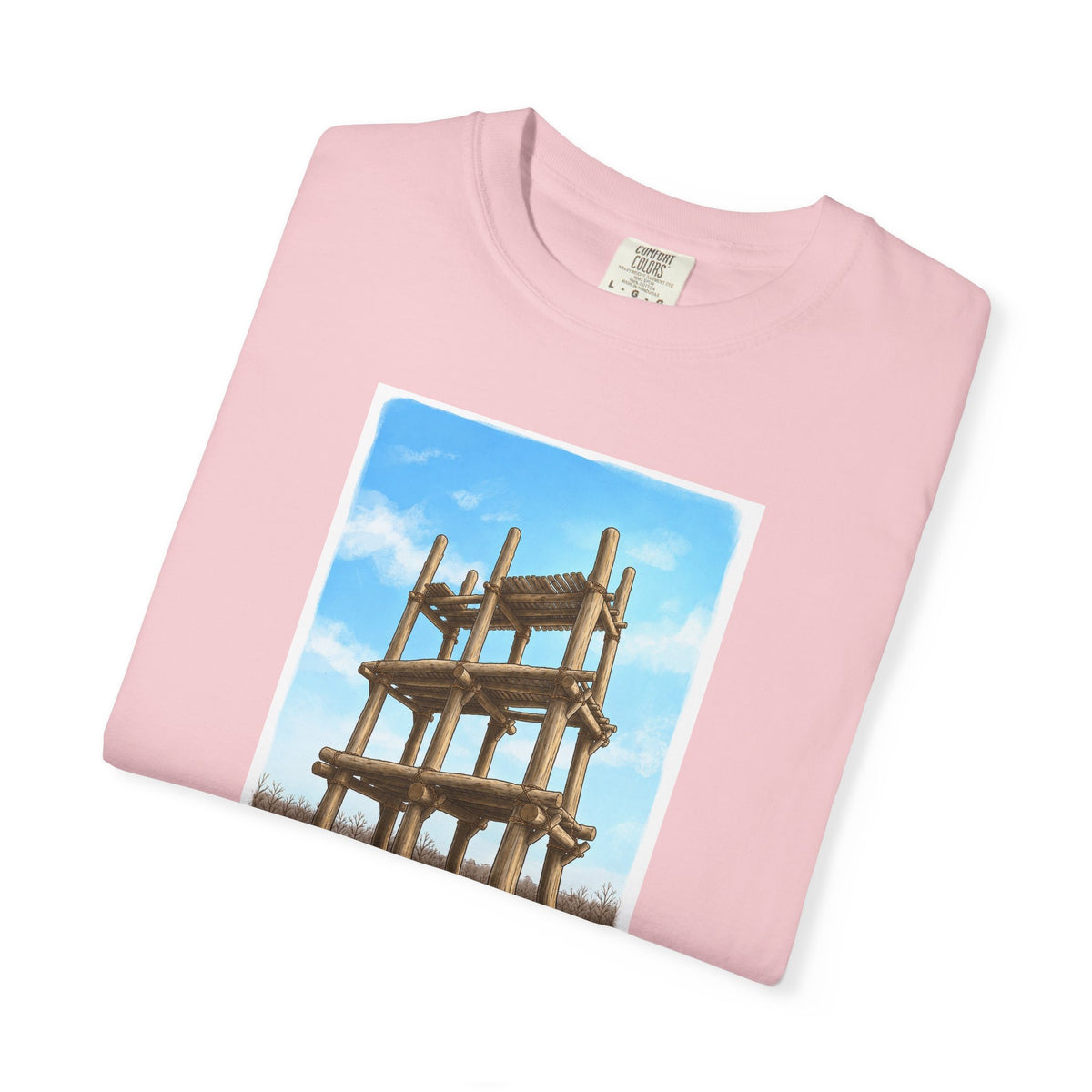 三内丸山遺跡 Tシャツ｜大型掘立柱建物｜縄文文化デザイン｜ユニセックス コットンTシャツ