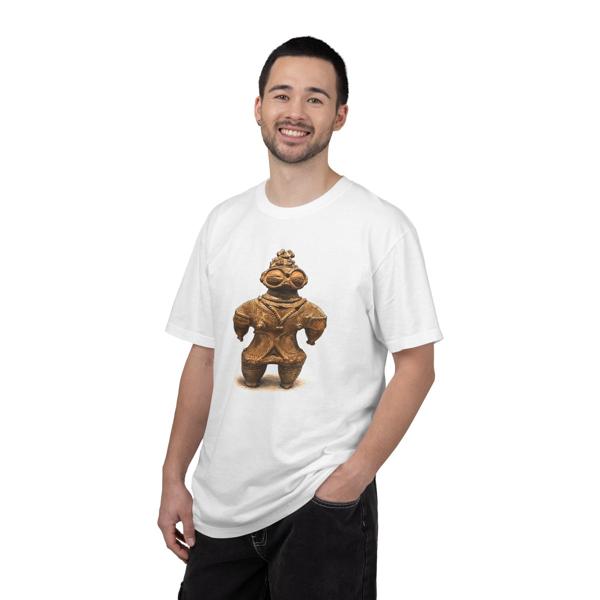 遮光器土偶 Tシャツ｜縄文文化デザイン｜ユニセックス コットンTシャツ