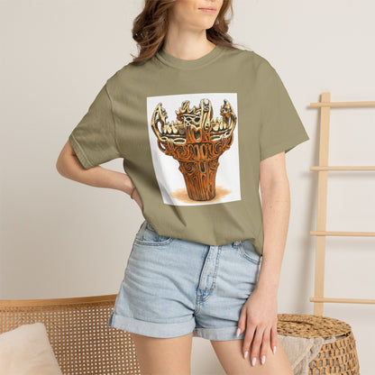 火焔型土器 Tシャツ｜縄文文化デザイン｜ユニセックス コットンTシャツ