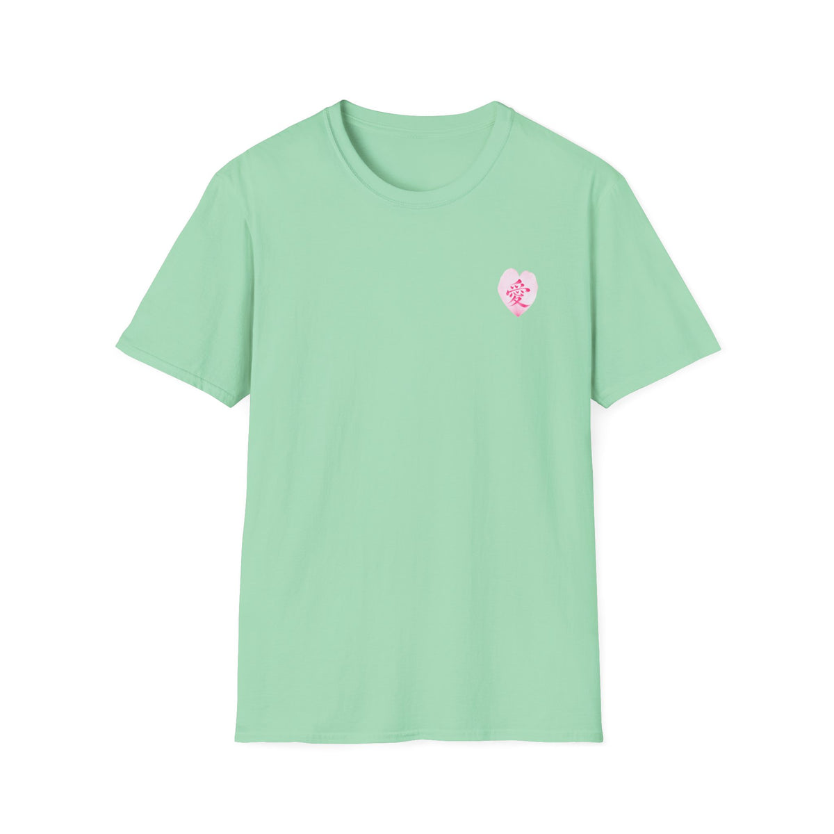 愛 Tシャツ｜桜の花びら × 毛筆漢字デザイン