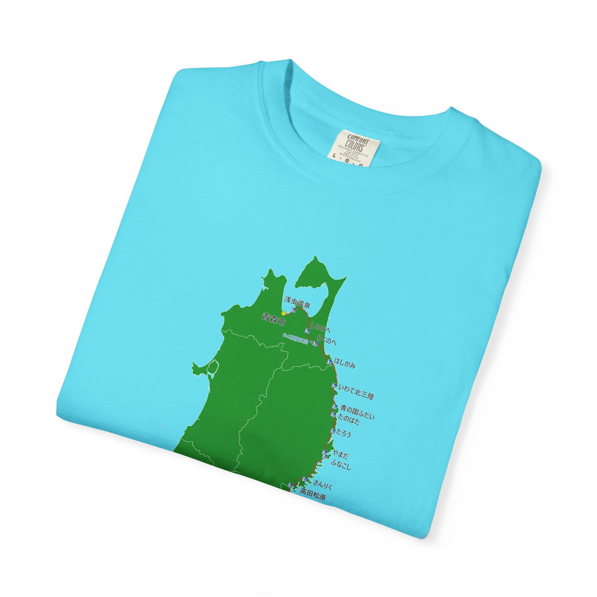 国道４５号線 仙台～青森ルートマップ Tシャツ｜ユニセックス コットンTシャツ