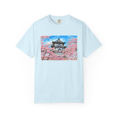 弘前城と桜 Tシャツ｜日本の春風景｜ユニセックス コットンTシャツ