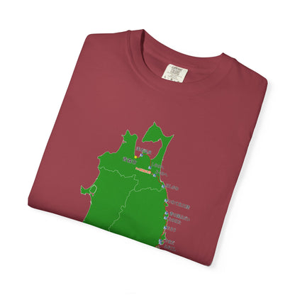 国道４５号線 仙台～青森ルートマップ Tシャツ｜震災復興｜ユニセックス コットンTシャツ