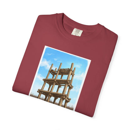 三内丸山遺跡 Tシャツ｜大型掘立柱建物｜縄文文化デザイン｜ユニセックス コットンTシャツ