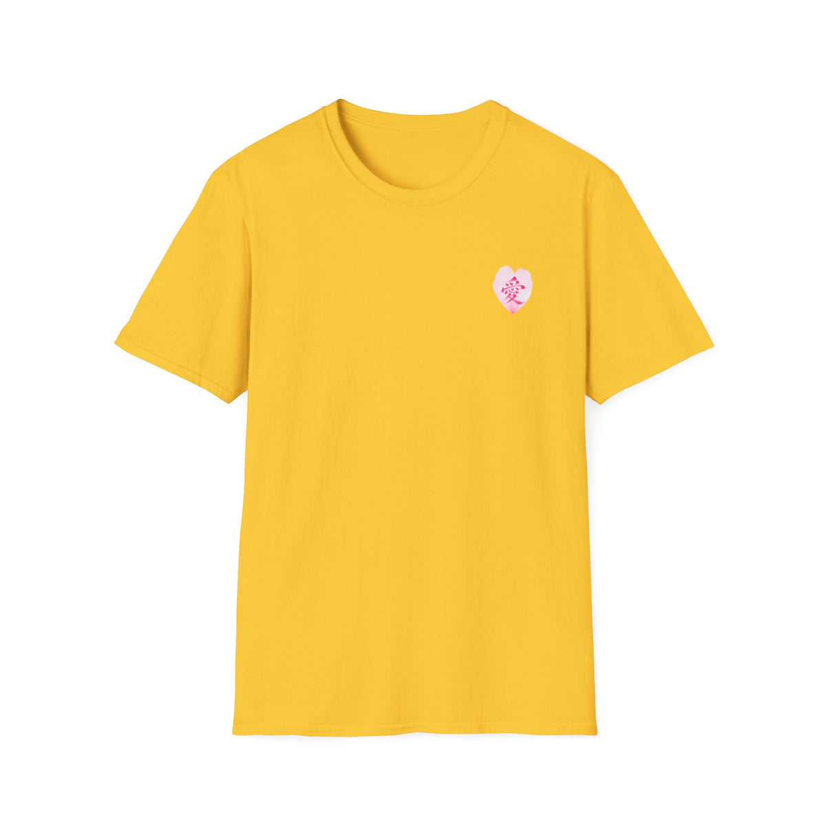 愛 Tシャツ｜桜の花びら × 毛筆漢字デザイン
