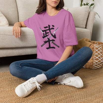武士 漢字 Tシャツ｜戦国・日本文化｜ユニセックス コットンTシャツ