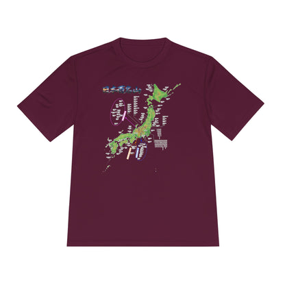 日本百名山マップTシャツ（チェックボックス付）｜100名山・標高記載・速乾ユニセックス・見やすさ重視マップ・ポリエステル１００％