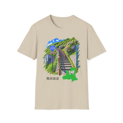 国道３３９号線　階段国道Tシャツ　 — 青森　道の駅４ヵ所ルートマップ