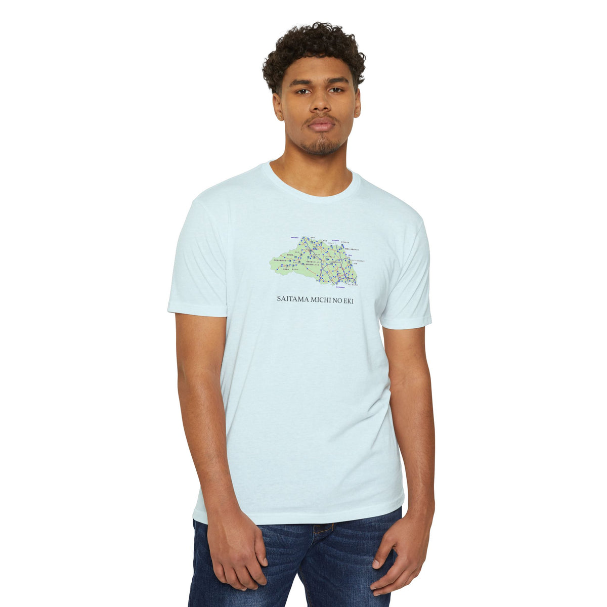 埼玉県 道の駅・道路地図Tシャツ — SAITAMA MICHI NO EKI MAP