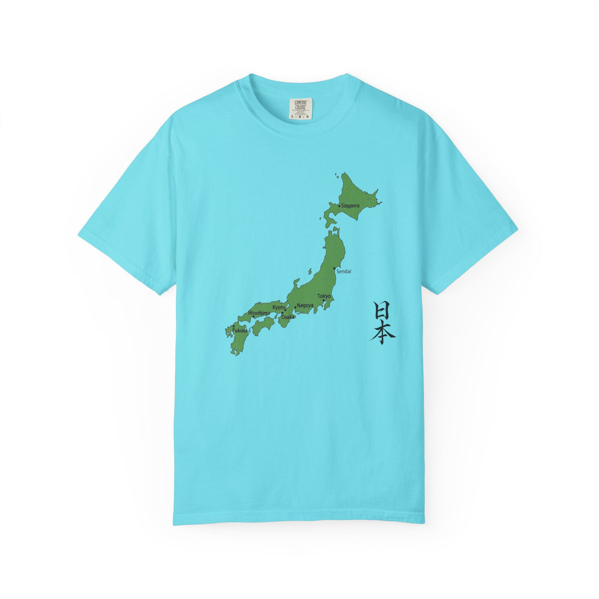 日本列島マップ Tシャツ｜主要都市入り｜Japan Map｜日本｜ユニセックス コットンTシャツ
