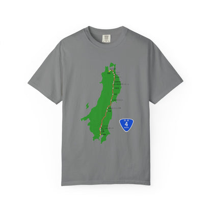 国道4号線 日本橋～青森ルートマップ Tシャツ｜ユニセックス コットンTシャツ