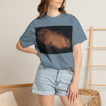 夜空を彩る大輪の華Tシャツ（2026年版） — 日本三大花火の街、2026年、長生橋、超大型ベスビアス風大花火