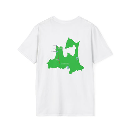 国道３３９号線　階段国道Tシャツ　 — 青森　道の駅４ヵ所ルートマップ