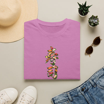 寿司 Sushi Kanji Art T-Shirt | Japanese Sushi & Shiso Leaf Design