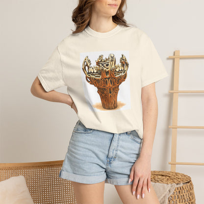 火焔型土器 Tシャツ｜縄文文化デザイン｜ユニセックス コットンTシャツ