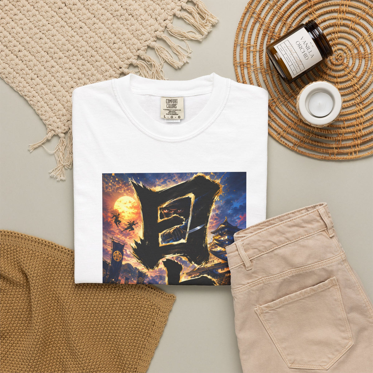 日本 Japan Kanji Ninja Castle T-Shirt | Japanese Brush Art Tee