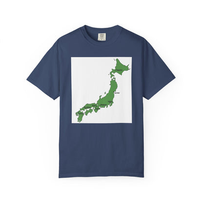 日本列島マップ Tシャツ｜主要都市入り｜Japan Map｜ユニセックス コットンTシャツ