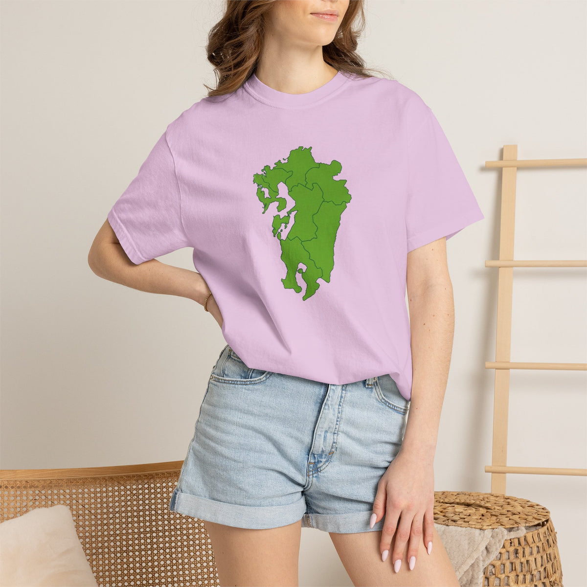 九州地方 地図デザイン Tシャツ｜ユニセックス コットンTシャツ