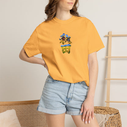 秋田　なまはげ　と　稲穂　毛筆Tシャツ｜男鹿半島・田んぼ風景デザイン