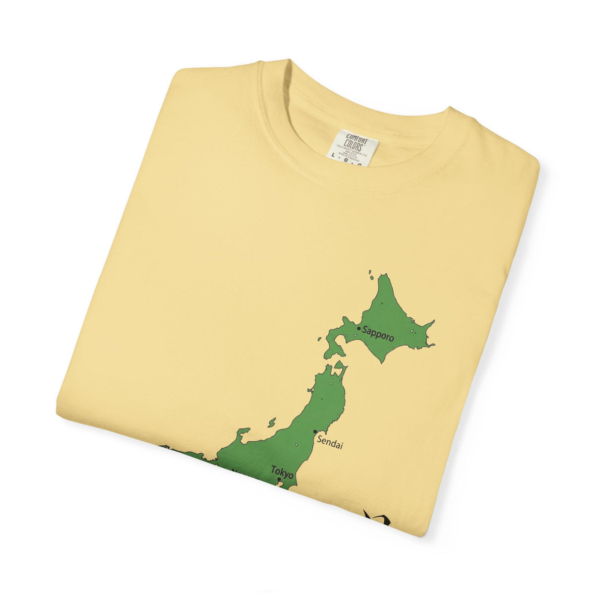 日本列島マップ Tシャツ｜主要都市入り｜Japan Map｜日本｜ユニセックス コットンTシャツ