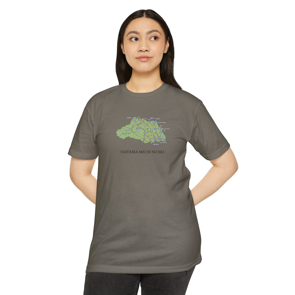Saitama Michi no Eki Map T-Shirt | 21 Roadside Stations & Road Map