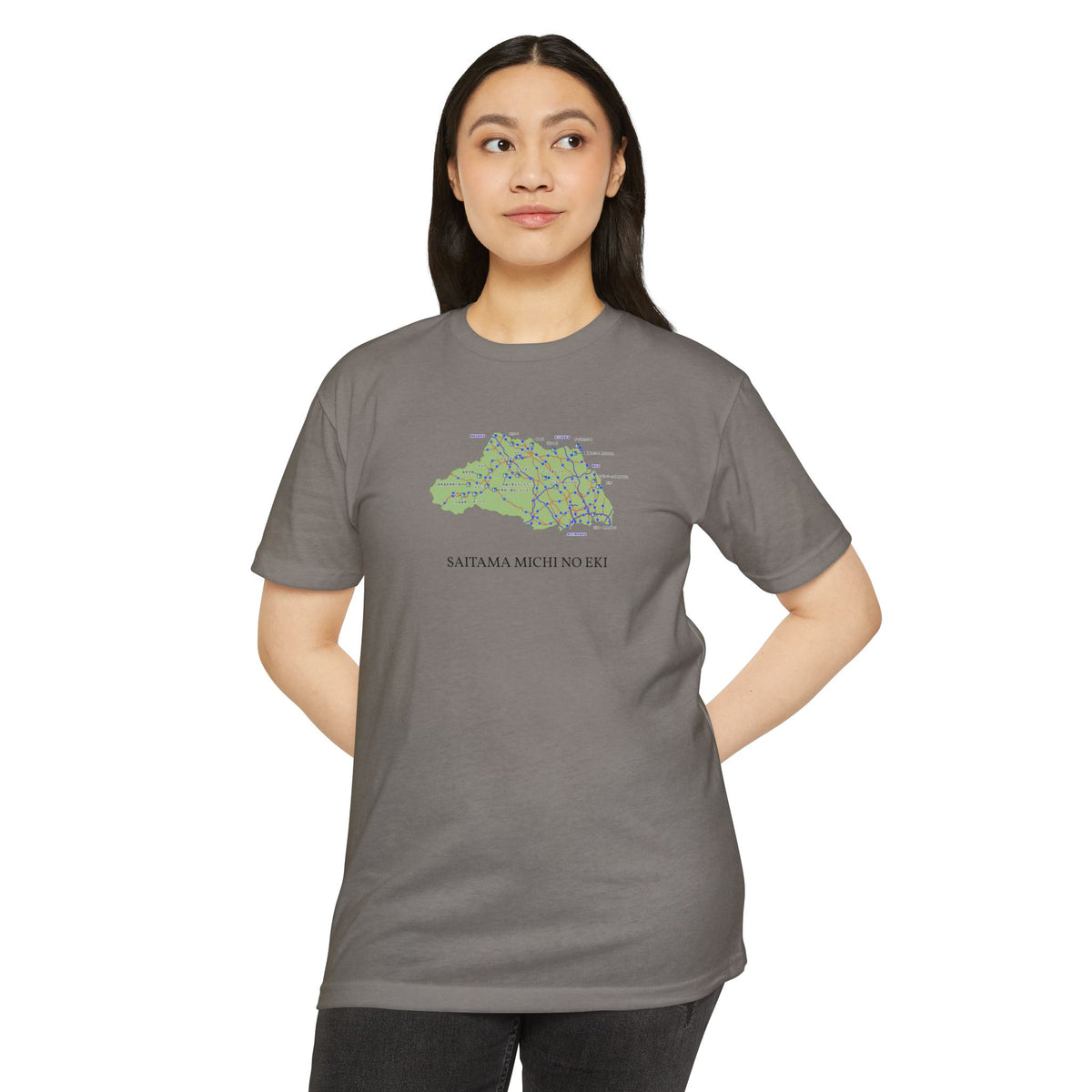 Saitama Michi no Eki Map T-Shirt | 21 Roadside Stations & Road Map