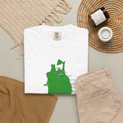 国道４５号線 仙台～青森ルートマップ Tシャツ｜ユニセックス コットンTシャツ