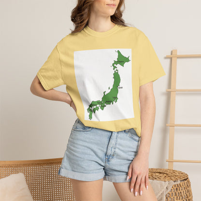 日本列島マップ Tシャツ｜主要都市入り｜Japan Map｜ユニセックス コットンTシャツ