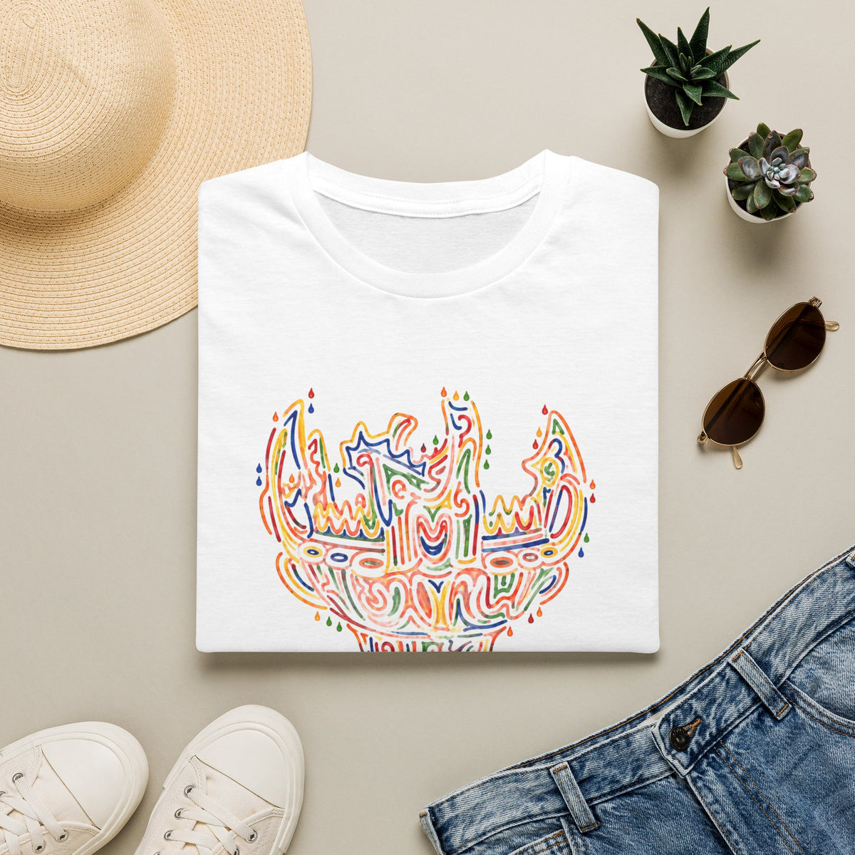 彩炎 JOMON｜カラフル火焔型土器 Tシャツ