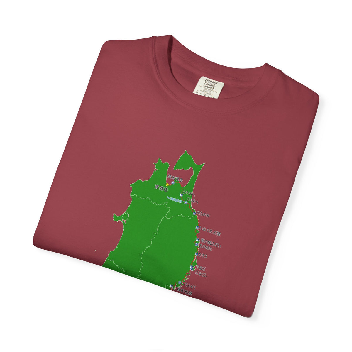 国道４５号線 仙台～青森ルートマップ Tシャツ｜ユニセックス コットンTシャツ