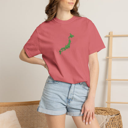 日本列島マップ Tシャツ｜主要都市入り｜Japan Map｜ユニセックス コットンTシャツ