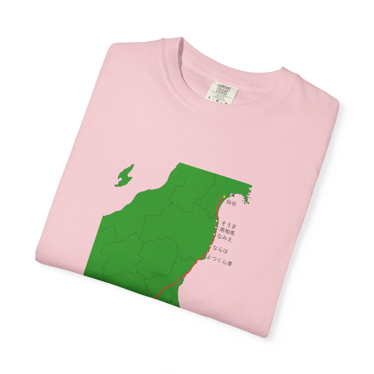 国道６号線 日本橋～仙台ルートマップ Tシャツ｜ユニセックス コットンTシャツ