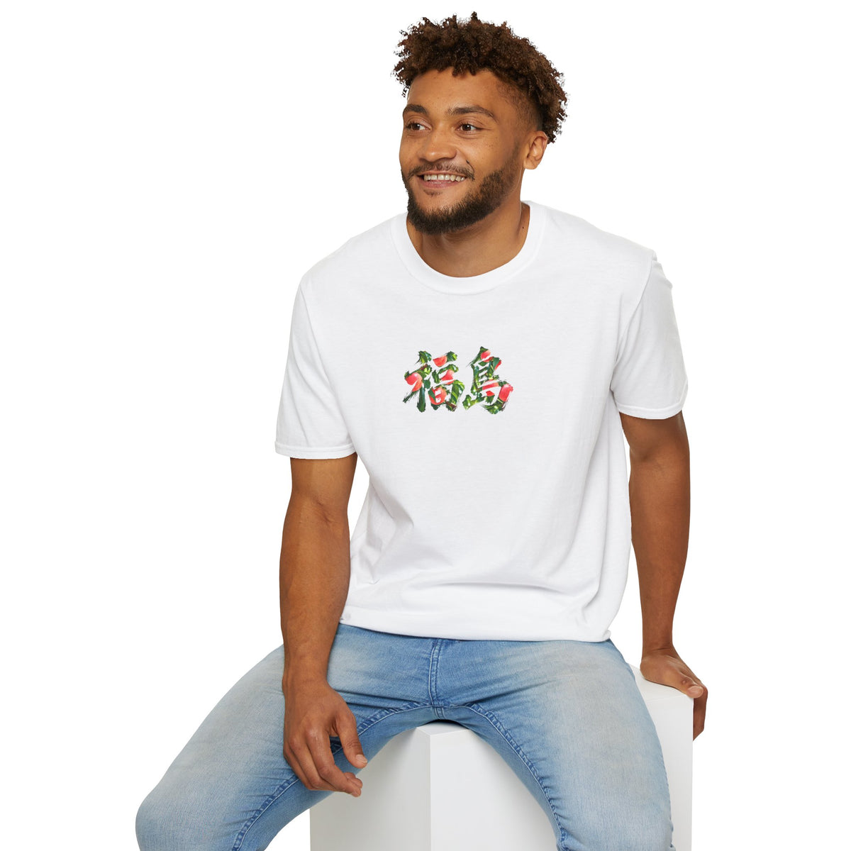 福島 桃 Tシャツ｜福島県・桃畑・毛筆漢字デザイン
