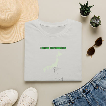 東京都 地図デザインTシャツ｜TOKYO METROPOLIS・伊豆諸島・小笠原諸島｜ユニセックス コットンTシャツ