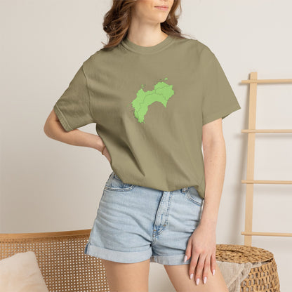 Shikoku Map T-Shirt | Japan Island & Coastal Map Design | Unisex Cotton Tee