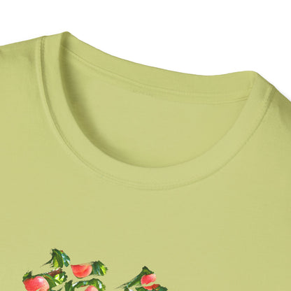福島 桃 Tシャツ｜福島県・桃畑・毛筆漢字デザイン